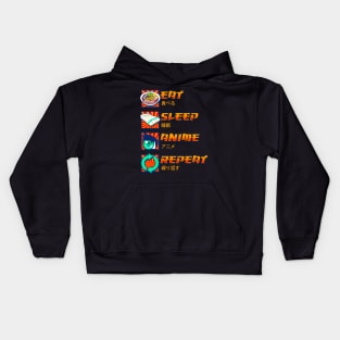 Eat Sleep Anime Repeat Cute Anime Obsessed Kids Hoodie